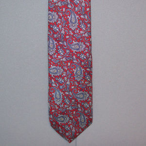 Christian Dior Gray Red Paisley Silk Neck Tie #150